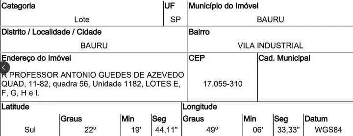 Imóvel em leilão - RUA PROFESSOR ANTONIO GUEDES DE AZEVEDO, N. 11-82, Qd56, Lt E,F,G,H,I, VILA INDUSTRIAL, BAURU, SP