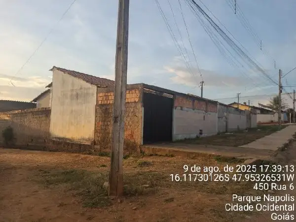 Imóvel em leilão - RUA 15, N. SN, CS 01 LT 16 QD 20, PARQUE NAPOLIS A, CIDADE OCIDENTAL, GO