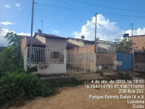 Imóvel em leilão - RUA 262, N. SN, LT 07 QD 520 CS 02, PARQUE ESTRELA DALVA X, LUZIANIA, GO