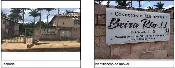 Imóvel em leilão - QUADRA 1, N. SN, Apto 103, BL 01, LT 08, PARQUE NAPOLIS A, CIDADE OCIDENTAL, GO