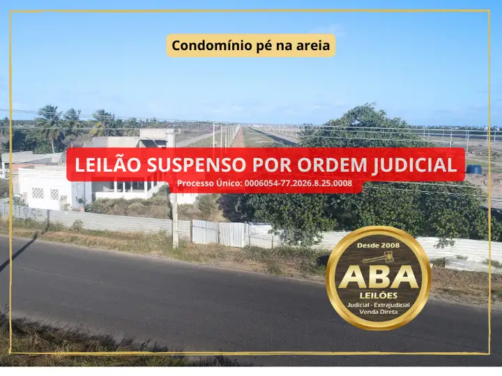 LEILÃO SUSPENSO POR DETERMINAÇÃO JUDICIAL Lote 2 (ref. 898) – Empreendimento OCEAN BARRA RESIDENCE – Matrícula nº 12.840 (Barra dos Coqueiros/SE) Não serão recebidos lances ou propostas. Encerramentos de 20/10/2026 e 27/10/2026 suspensos.