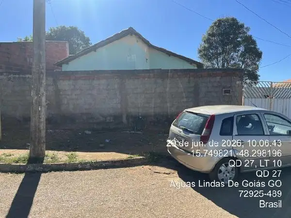 Imóvel em leilão - QUADRA 15, N. SN, LT 13A03 RUA DOS GIRASSÓIS E PALMAS, RESIDENCIAL JARDIM PARAISO, AGUAS LINDAS DE GOIAS, GO